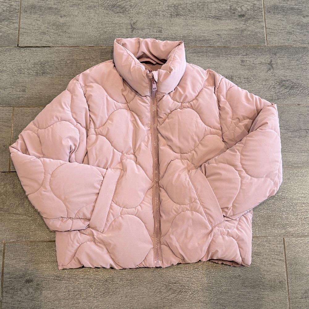 Zara Rubberized Puffer Jacket Chalk Pink Kids.  Size 8-9 CM 130